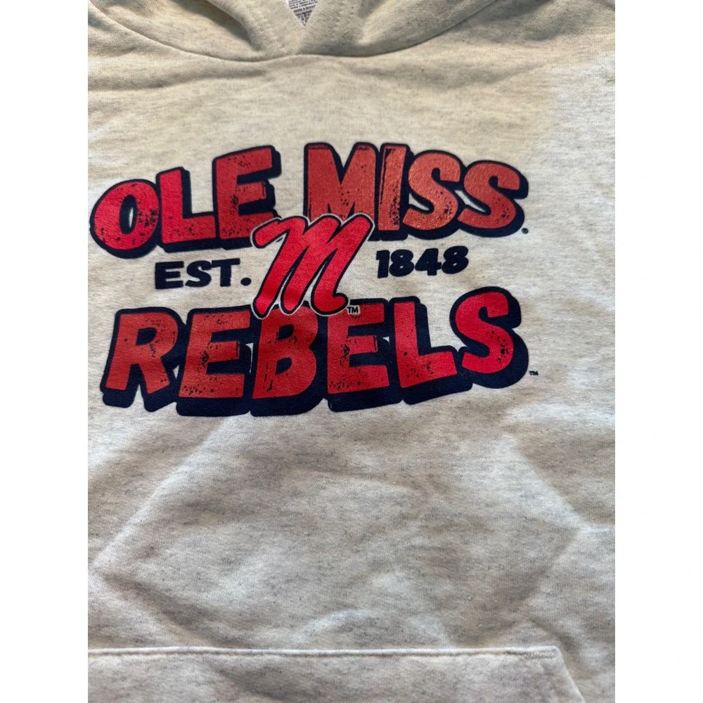 Champion Kids Ole Miss Rebels Hoodie Heather Grey Pullover Sweatshirt YXL 14-16